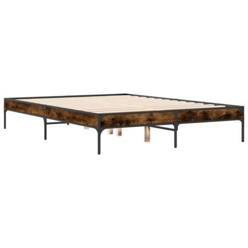Okvir za krevet boja hrasta 120x190cm konstruirano drvo i metal - Dimljeni hrast 120 x 190 cm 30 cm Cijena