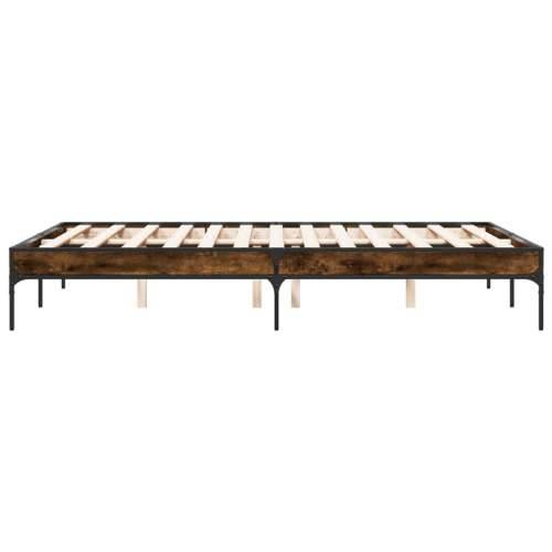 Okvir za krevet boja hrasta 120x190cm konstruirano drvo i metal - Dimljeni hrast 120 x 190 cm 30 cm Cijena