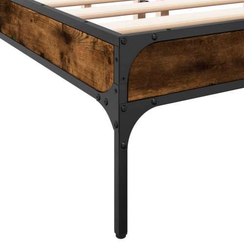 Okvir za krevet boja hrasta 120x190cm konstruirano drvo i metal - Dimljeni hrast 120 x 190 cm 30 cm Cijena