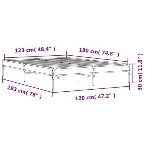 Okvir za krevet boja hrasta 120x190cm konstruirano drvo i metal - Dimljeni hrast 120 x 190 cm 30 cm Cijena