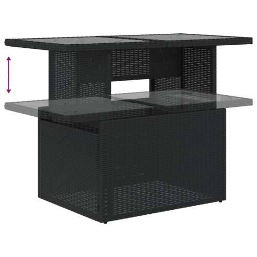 Vrtna garnitura - 10-dijelni set vrtnih sofa s jastucima crni od poliratana - Crna 1 Cijena