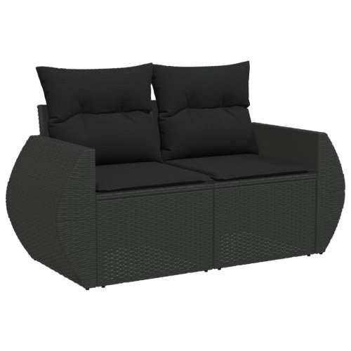 Vrtna garnitura - 7-dijelni set vrtnih sofa od poliratana s jastucima crni - Crna bez spremišta 1 Cijena