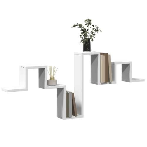 Zidna polica bijela 104,5 x 10 x 43 cm od konstruiranog drva - Bijela 1 Cijena
