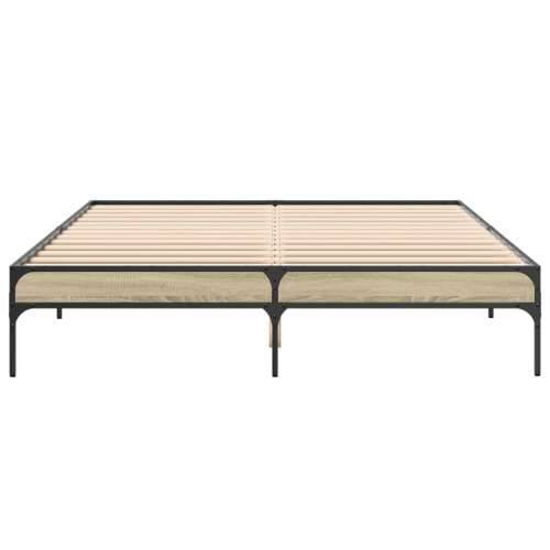 Okvir za krevet boja hrasta 160x200 cm konstruiran drvo i metal - sonoma hrast 160 x 200 cm 30 cm Cijena