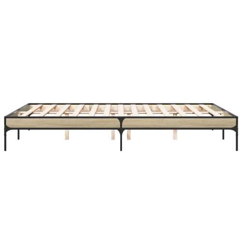 Okvir za krevet boja hrasta 160x200 cm konstruiran drvo i metal - sonoma hrast 160 x 200 cm 30 cm Cijena