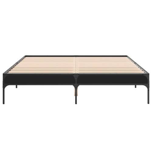 Okvir za krevet crni 150x200 cm konstruirano drvo i metal - Crna 150 x 200 cm 30 cm Cijena