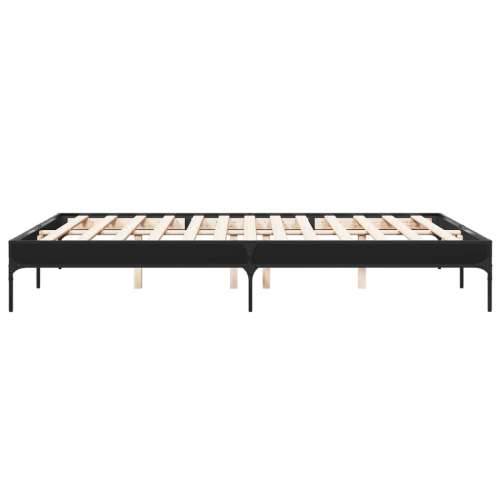 Okvir za krevet crni 150x200 cm konstruirano drvo i metal - Crna 150 x 200 cm 30 cm Cijena