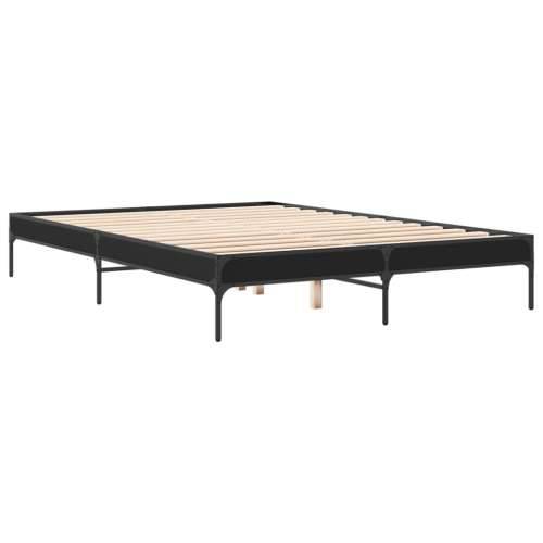 Okvir za krevet crni 150x200 cm konstruirano drvo i metal - Crna 150 x 200 cm 30 cm Cijena