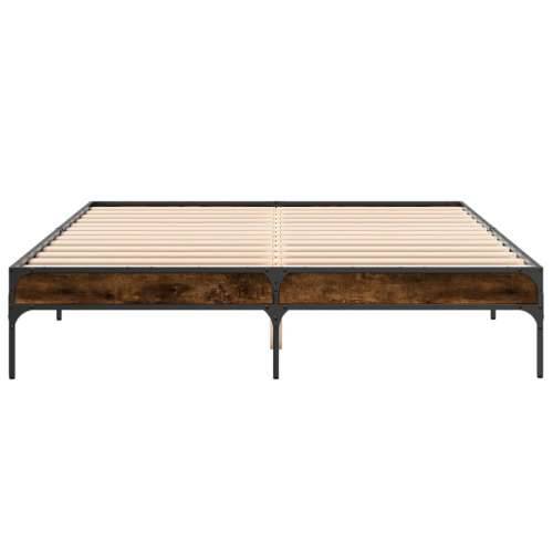 Okvir kreveta boja hrasta 140x200 cm konstruirano drvo i metal - Dimljeni hrast 140 x 200 cm 30 cm Cijena