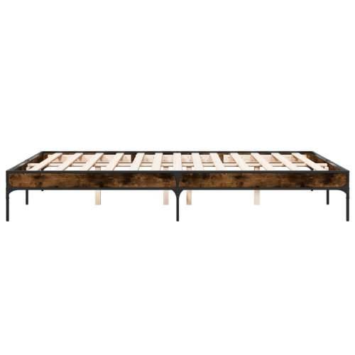 Okvir kreveta boja hrasta 140x200 cm konstruirano drvo i metal - Dimljeni hrast 140 x 200 cm 30 cm Cijena