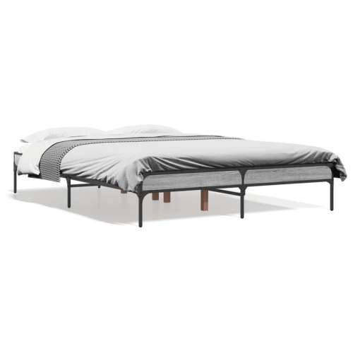 Okvir kreveta boja hrasta 120x200 cm konstruirano drvo i metal - Sivi hrast sonoma 120 x 200 cm 30 cm Cijena