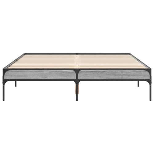 Okvir kreveta boja hrasta 120x200 cm konstruirano drvo i metal - Sivi hrast sonoma 120 x 200 cm 30 cm Cijena