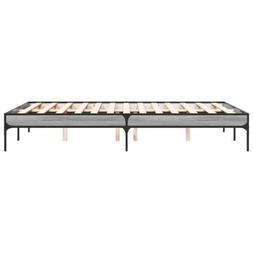 Okvir kreveta boja hrasta 120x200 cm konstruirano drvo i metal - Sivi hrast sonoma 120 x 200 cm 30 cm Cijena