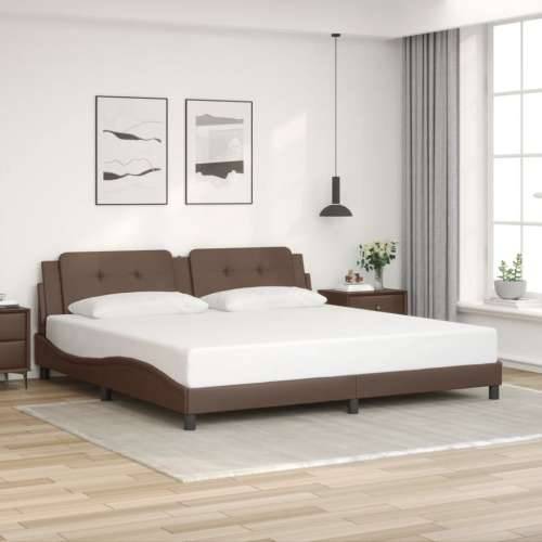 Okvir za krevet s uzglavljem smeđi 200x200 cm od umjetne kože - Smeđa 200 x 200 cm Cijena