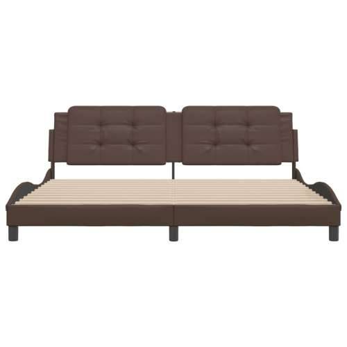 Okvir za krevet s uzglavljem smeđi 200x200 cm od umjetne kože - Smeđa 200 x 200 cm Cijena