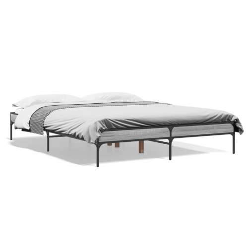 Okvir za krevet boja hrasta 150x200cm konstruirano drvo i metal - Sivi hrast sonoma 150 x 200 cm 30 cm Cijena