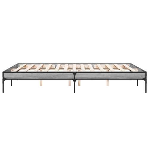 Okvir za krevet boja hrasta 150x200cm konstruirano drvo i metal - Sivi hrast sonoma 150 x 200 cm 30 cm Cijena