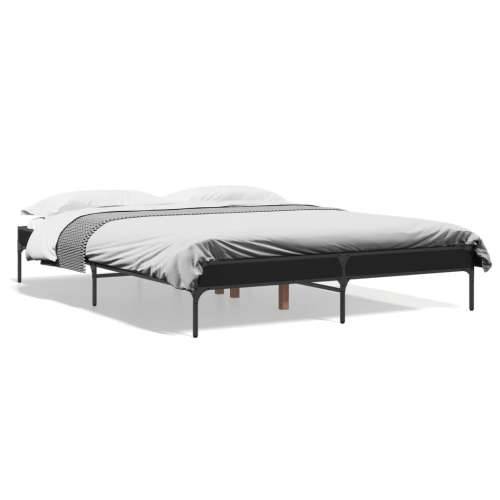 Okvir kreveta crni 140 x 200 cm od konstruiranog drva i metala - Crna 140 x 200 cm 30 cm Cijena