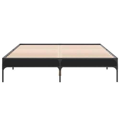 Okvir kreveta crni 140 x 200 cm od konstruiranog drva i metala - Crna 140 x 200 cm 30 cm Cijena