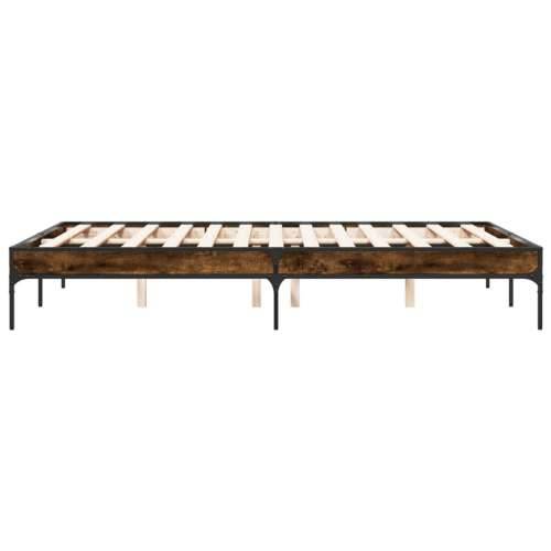 Okvir kreveta boja hrasta 120x200 cm konstruirano drvo i metal - Dimljeni hrast 120 x 200 cm 30 cm Cijena