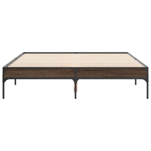 Okvir za krevet smeđi hrast 140x190cm konstruirano drvo i metal - Smeđi hrast 140 x 190 cm 30 cm Cijena