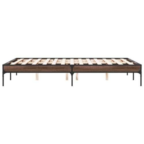 Okvir za krevet smeđi hrast 140x190cm konstruirano drvo i metal - Smeđi hrast 140 x 190 cm 30 cm Cijena