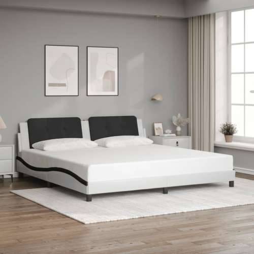 Okvir kreveta LED bijelo-crni 200 x 200 cm umjetna koža - Bijela i crna 200 x 200 cm Cijena