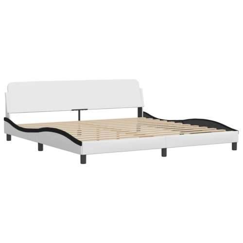 Okvir kreveta LED bijelo-crni 200 x 200 cm umjetna koža - Bijela i crna 200 x 200 cm Cijena