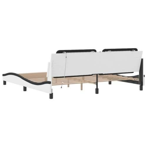 Okvir kreveta LED bijelo-crni 200 x 200 cm umjetna koža - Bijela i crna 200 x 200 cm Cijena