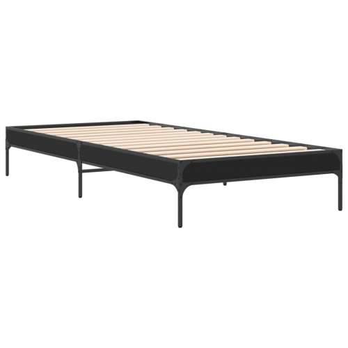 Okvir za krevet crni 100x200 cm konstruirano drvo i metal - Crna 100 x 200 cm 30 cm Cijena