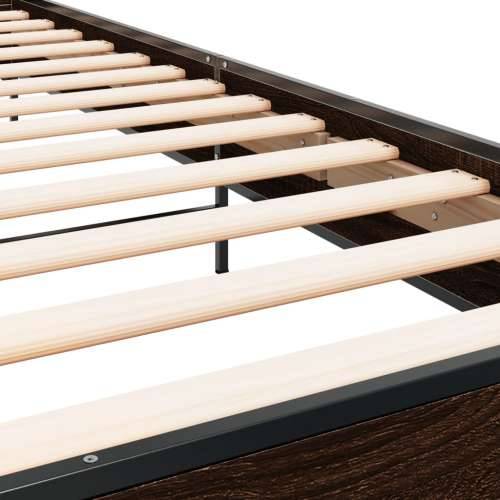 Okvir za krevet smeđi hrast 90x200 cm konstruirano drvo i metal - Smeđi hrast 90 x 200 cm Cijena