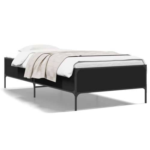Okvir za krevet crni 100x200 cm konstruirano drvo i metal - Crna 100 x 200 cm 44 cm Cijena