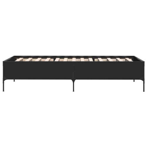 Okvir za krevet crni 100x200 cm konstruirano drvo i metal - Crna 100 x 200 cm 44 cm Cijena