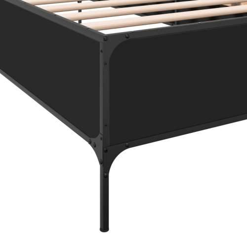 Okvir za krevet crni 100x200 cm konstruirano drvo i metal - Crna 100 x 200 cm 44 cm Cijena