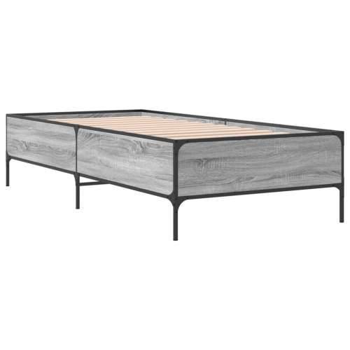 Okvir kreveta boja hrasta 90 x 190 cm konstruirano drvo i metal - Sivi hrast sonoma 90 x 190 cm 44 cm Cijena