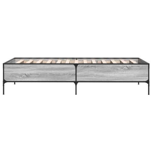 Okvir kreveta boja hrasta 90 x 190 cm konstruirano drvo i metal - Sivi hrast sonoma 90 x 190 cm 44 cm Cijena