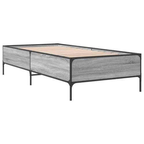Okvir kreveta boja hrasta 90 x 190 cm konstruirano drvo i metal - Sivi hrast sonoma 90 x 190 cm 44 cm Cijena