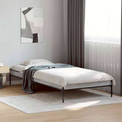 Okvir za krevet boja hrasta 100x200cm konstruirano drvo i metal - Sivi hrast sonoma 100 x 200 cm 30 cm Cijena