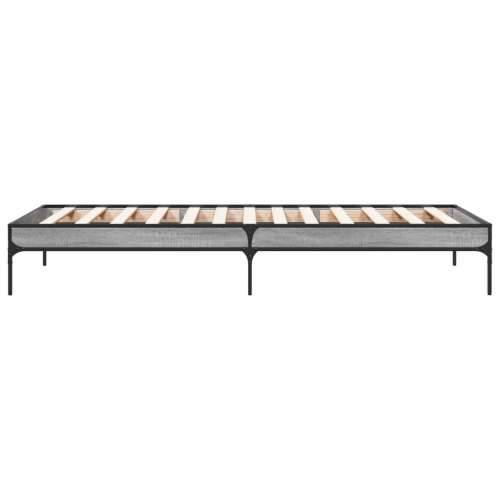 Okvir za krevet boja hrasta 100x200cm konstruirano drvo i metal - Sivi hrast sonoma 100 x 200 cm 30 cm Cijena