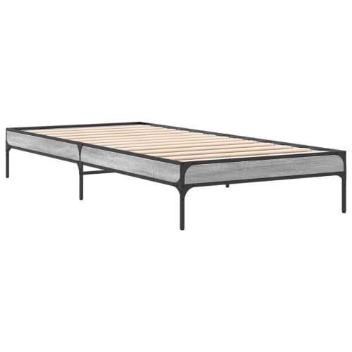 Okvir za krevet boja hrasta 90x200 cm konstruirano drvo i metal - Sivi hrast sonoma 90 x 200 cm 30 cm Cijena