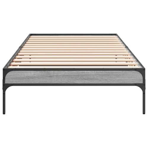 Okvir za krevet boja hrasta 90x200 cm konstruirano drvo i metal - Sivi hrast sonoma 90 x 200 cm 30 cm Cijena