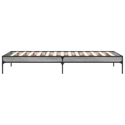 Okvir za krevet boja hrasta 90x200 cm konstruirano drvo i metal - Sivi hrast sonoma 90 x 200 cm 30 cm Cijena