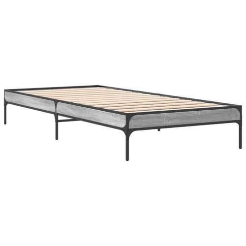 Okvir za krevet boja hrasta 90x200 cm konstruirano drvo i metal - Sivi hrast sonoma 90 x 200 cm 30 cm Cijena
