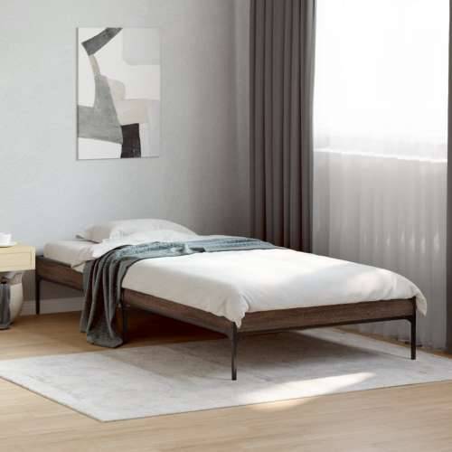Okvir za krevet smeđi hrast 90x190 cm konstruirano drvo i metal - Smeđi hrast 90 x 190 cm 30 cm Cijena
