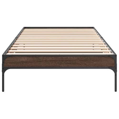 Okvir za krevet smeđi hrast 90x190 cm konstruirano drvo i metal - Smeđi hrast 90 x 190 cm 30 cm Cijena