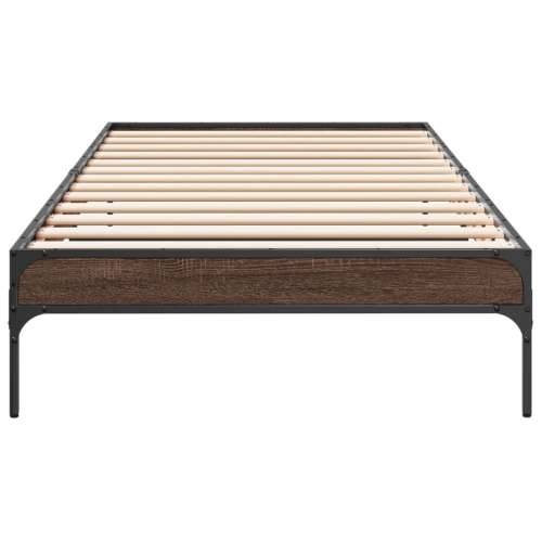 Okvir za krevet smeđi hrast 75x190 cm konstruirano drvo i metal - Smeđi hrast 75 x 190 cm 30 cm Cijena
