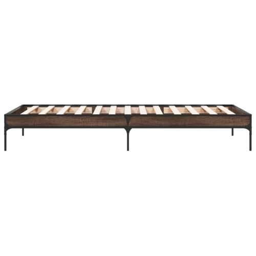 Okvir za krevet smeđi hrast 75x190 cm konstruirano drvo i metal - Smeđi hrast 75 x 190 cm 30 cm Cijena