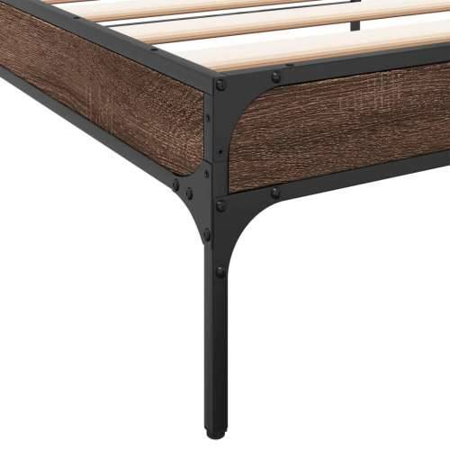 Okvir za krevet smeđi hrast 75x190 cm konstruirano drvo i metal - Smeđi hrast 75 x 190 cm 30 cm Cijena