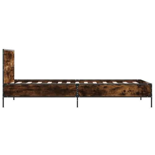 Okvir za krevet boja hrasta 90x200 cm konstruirano drvo i metal - Dimljeni hrast 90 x 200 cm Cijena