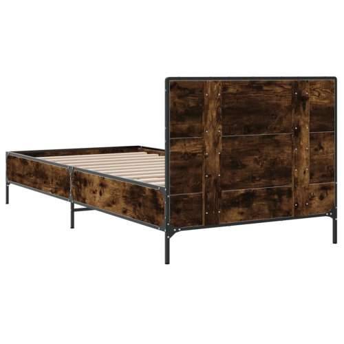 Okvir kreveta boja hrasta 75 x 190 cm konstruirano drvo i metal - Dimljeni hrast 75 x 190 cm Cijena